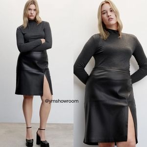 MANGO Faux leather skirt